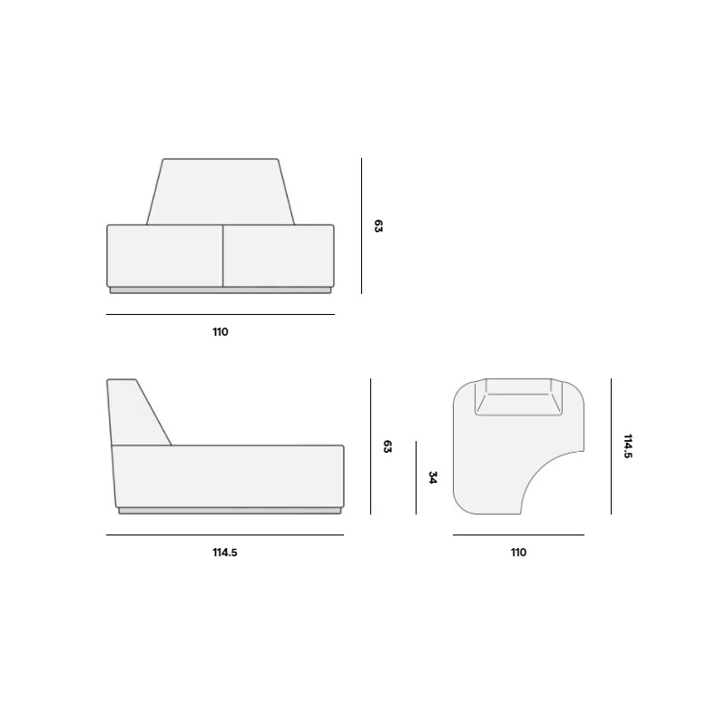 Moon Island Right Corner Seat  - Manutti 