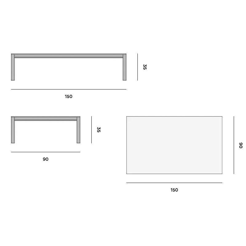 Quarto Coffee Table GLB 150  - Manutti 