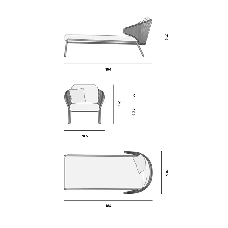 Radius Chaise Longue Lava  - Manutti 