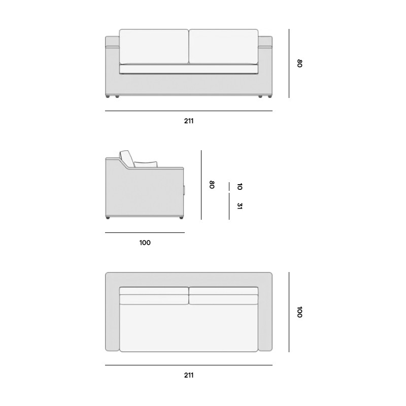 San Diego Sofa Fixed  - Manutti 