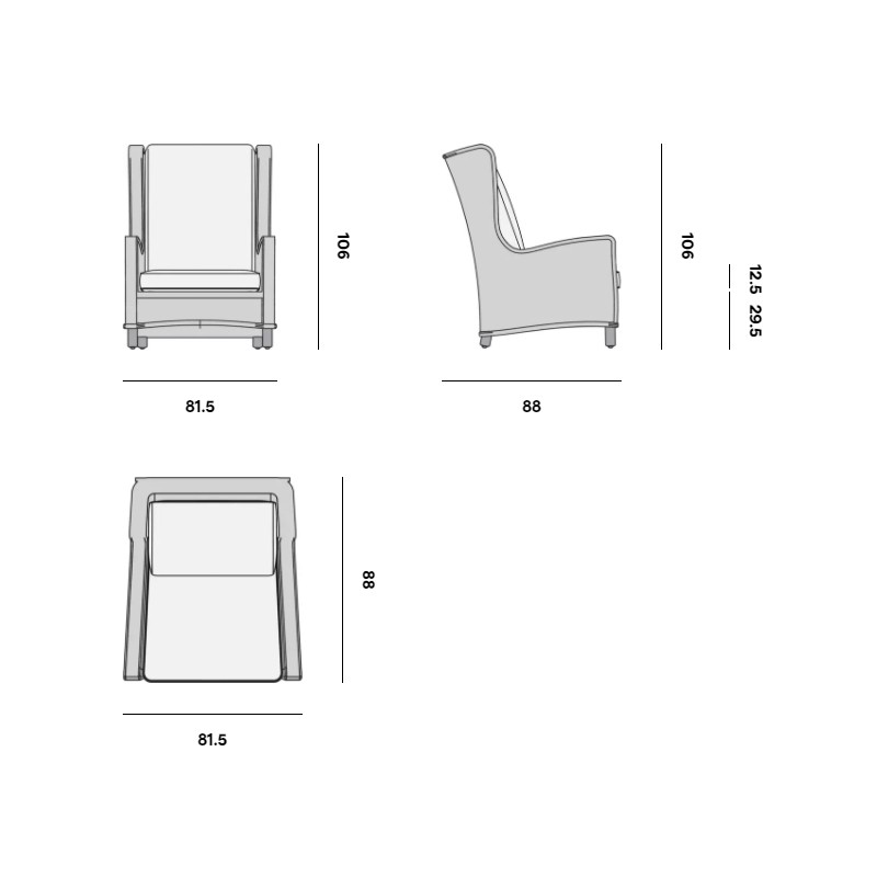 San Diego Lounge Chair Cord  - Manutti 