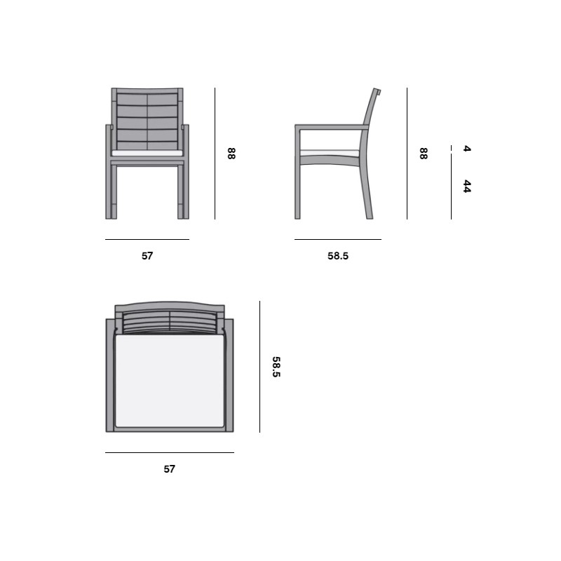 Siena Teak Square Armchair  - Manutti 
