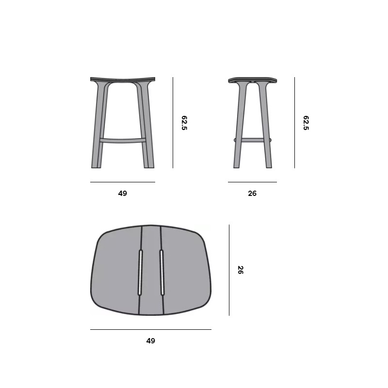 Solid Counter Stool 61  - Manutti 