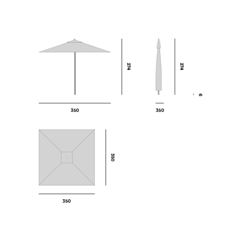 Umbrella Central Pole Teak  - Manutti 