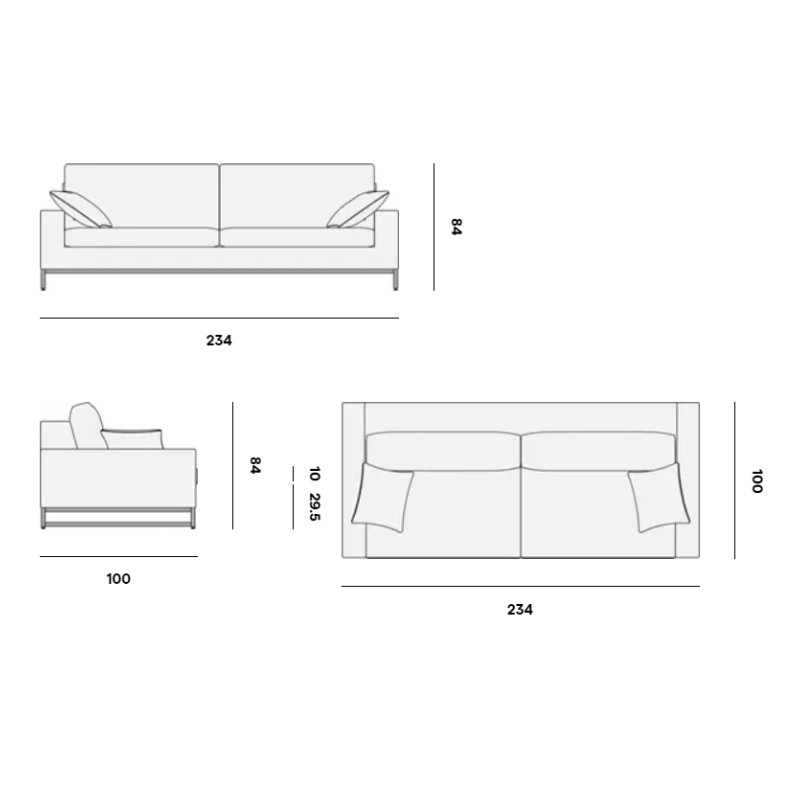 Zendo Sofa fixed 234  - Manutti 