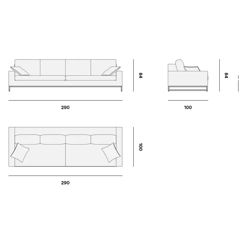 Zendo Sofa fixed 290  - Manutti 