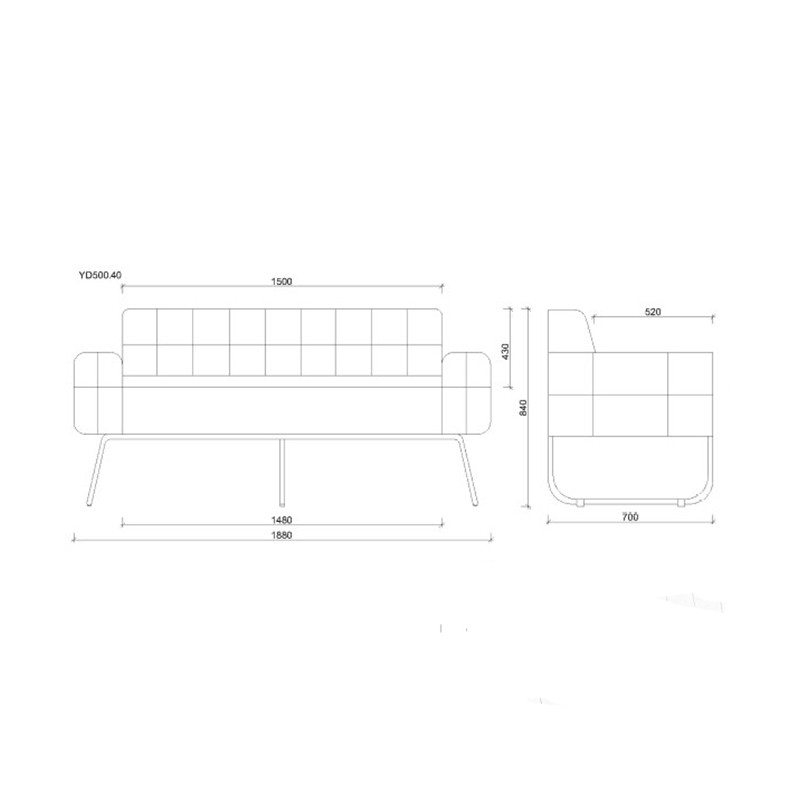 YD500 40 Two Seater Sofa  - Yasmin Decor 