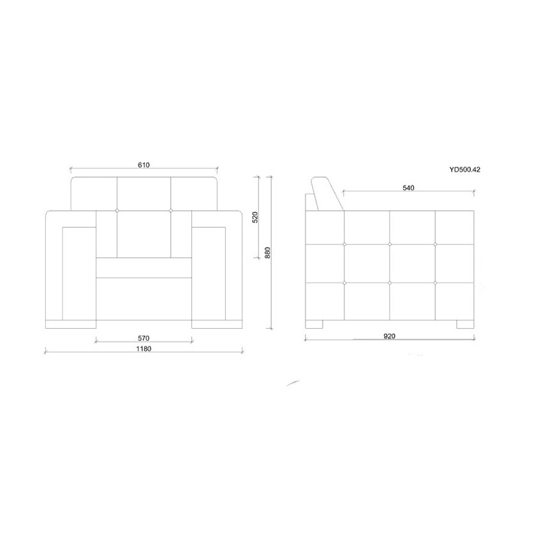YD500 42 One Seater Sofa  - Yasmin Decor 