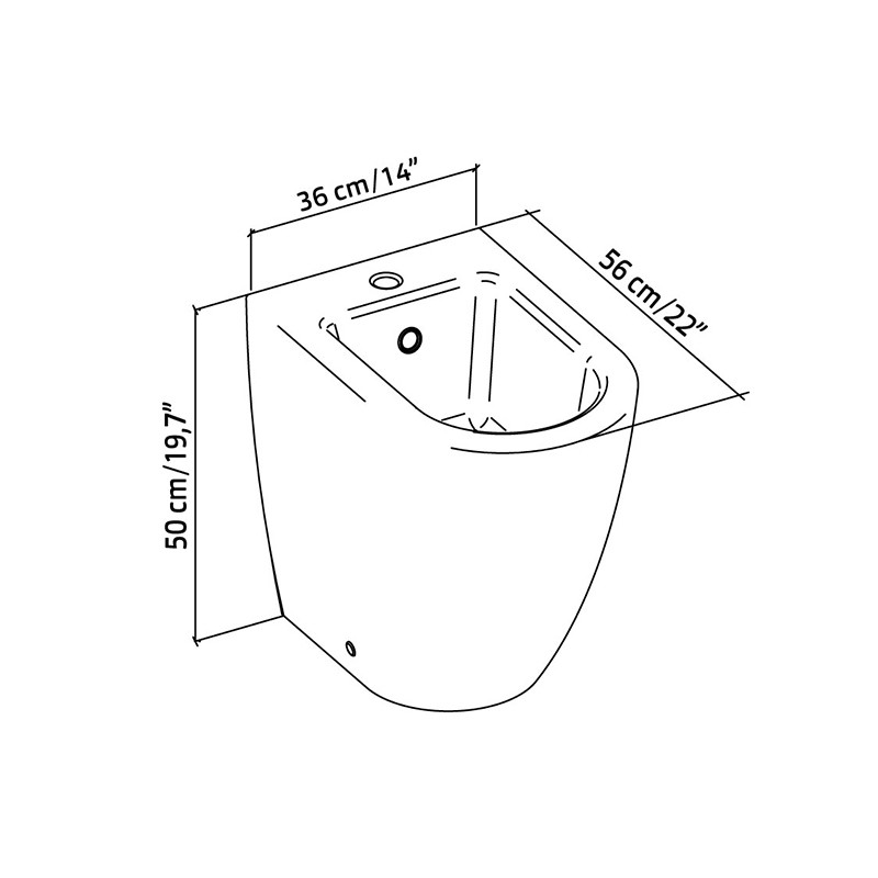Floor Standing Ceramic Bidet  - Profilo Smart 