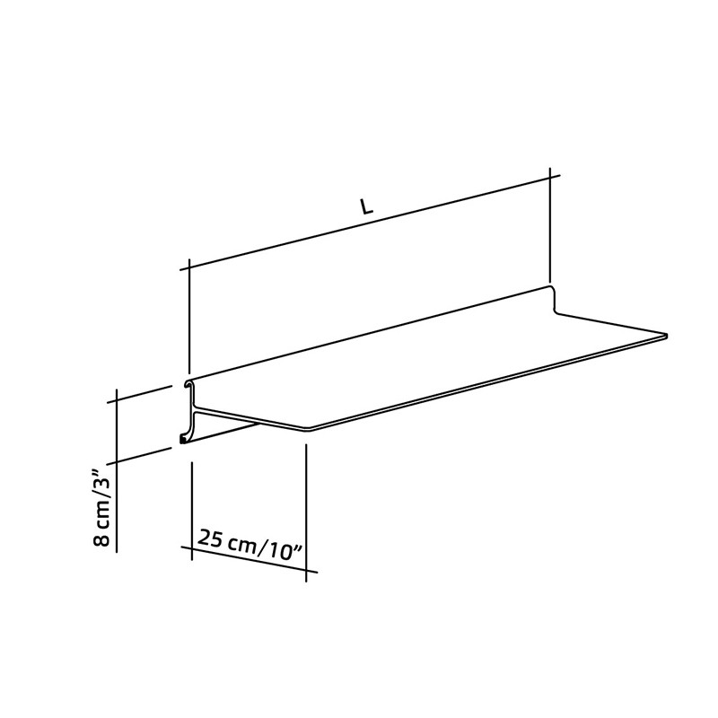 Shelf For Horizontal Track  - Profilo Smart 