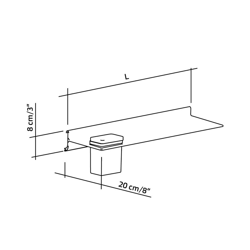 Shelf With Case For Horizontal Track  - Profilo Smart 