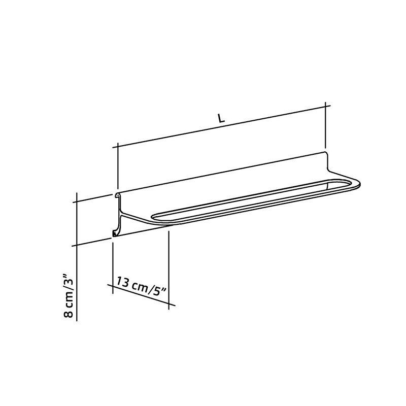 Towel Holder For Horizontal Track  - Profilo Smart 