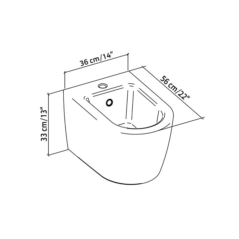 Wall Mounted Ceramic Bidet  - Profilo Smart 