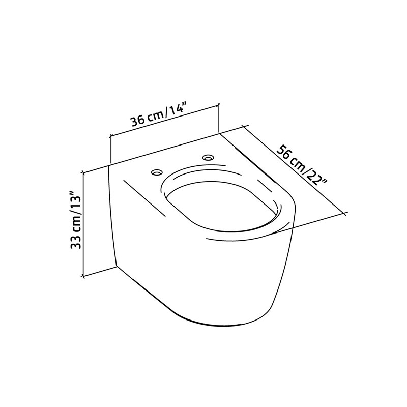 Wall Mounted Ceramic Toilet  - Profilo Smart 