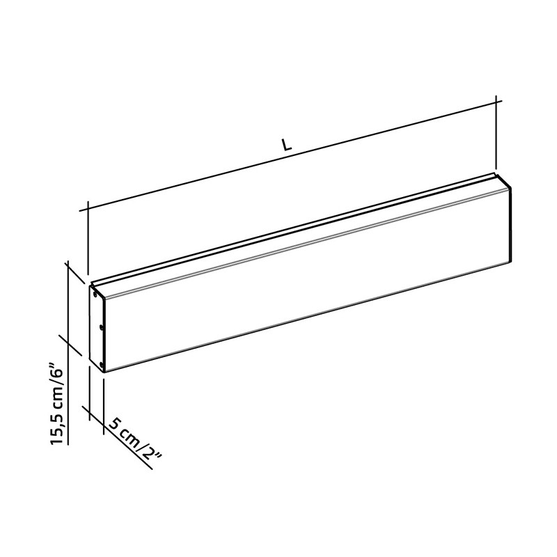 Wall Mounted Horizontal Track With Square Cover  - Profilo Smart 