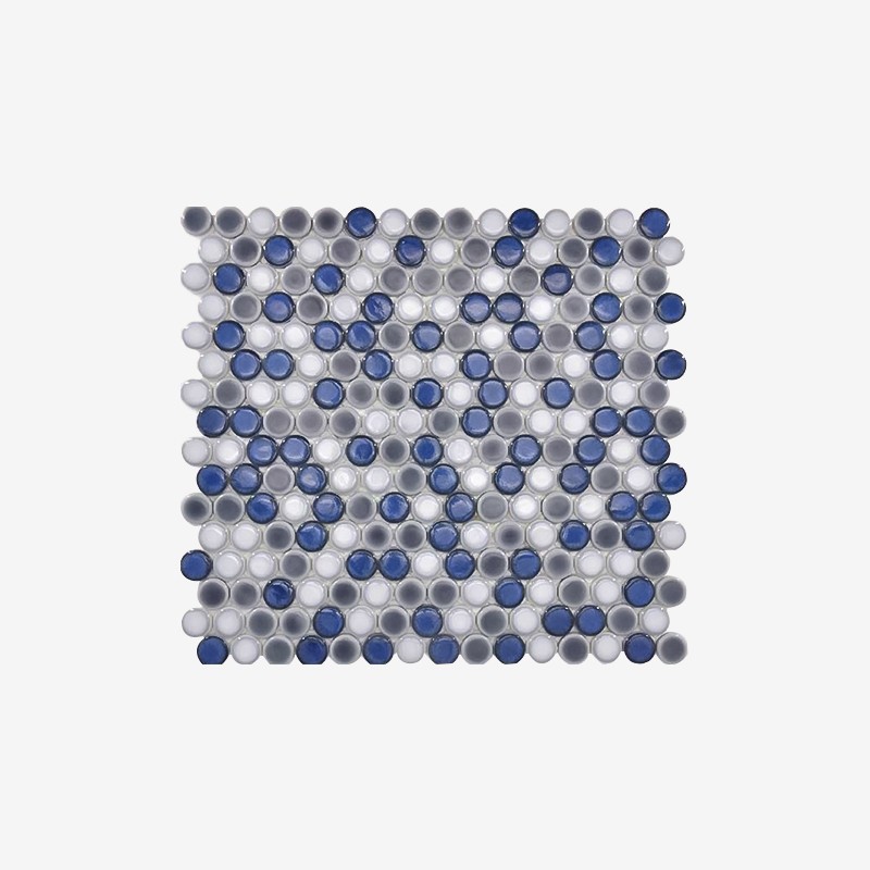 Penny Round Enameled Glass With Crystal Glaze Arvex