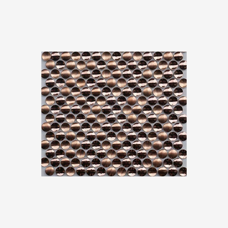 Stainless Steel Penny Round Mosaic With Ceramic Base Arvex