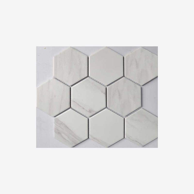 Marble Look Hexagon Porcelain Mosaic Arvex
