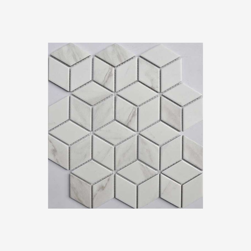 Marble Look Rhomboid Porcelain Mosaic Arvex