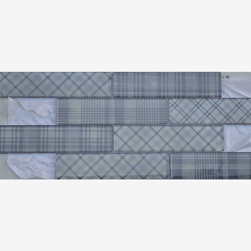 Fabric Look Digital Printed Glass Mosaic Stacked Mounting Arvex