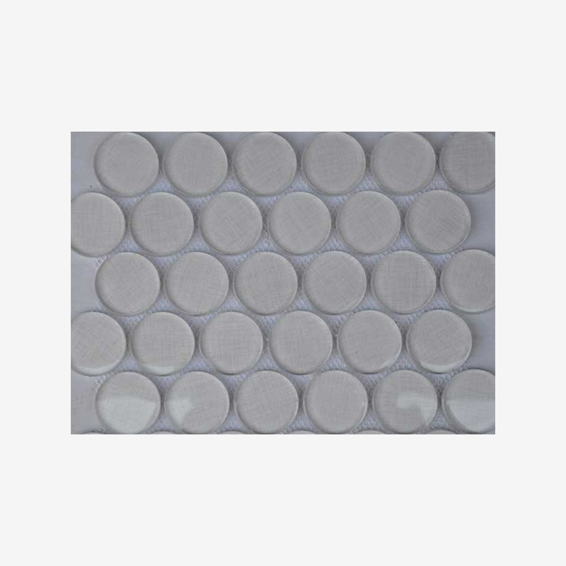 Fabric Look Digital Printed Glass Penny Round Mosaic Arvex
