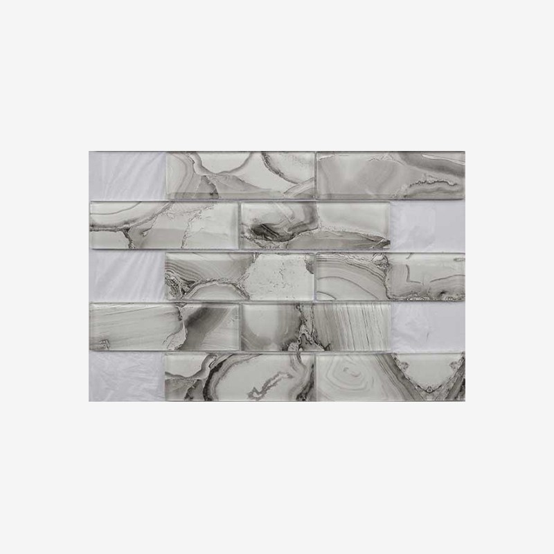 Onyx Look Laminated Glass Tiles Stacked Mounting Arvex