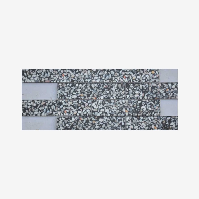 Terrazzo Look Digital Printed Glass Tiles Stacked Mounting Arvex
