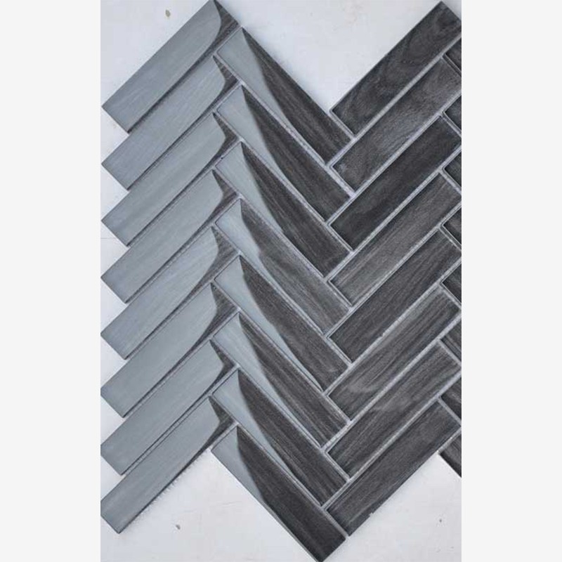 Wook Look Digital Printed Glass Mosaic Herringbone Mounting Arvex