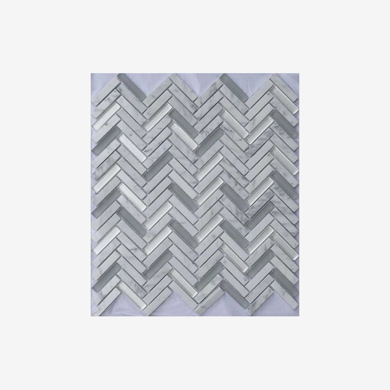 Glass And Stone Sticks Mosaic Herringbone Mounting  - Arvex 