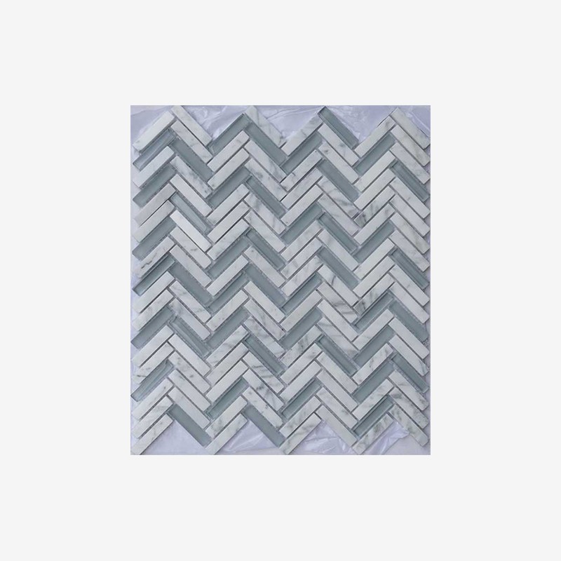 Glass And Stone Sticks Mosaic Herringbone Mounting  - Arvex 
