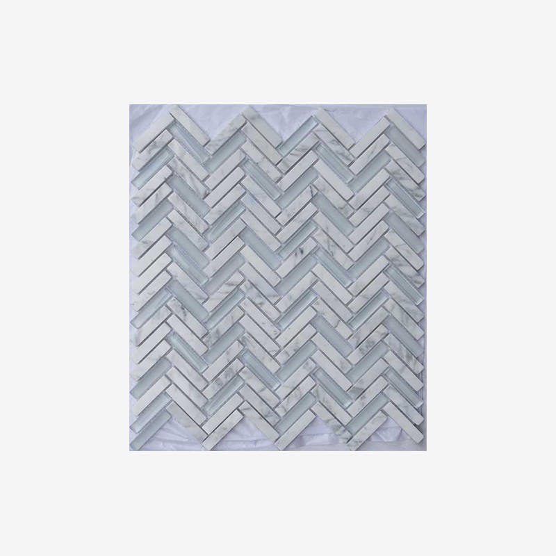 Glass And Stone Sticks Mosaic Herringbone Mounting  - Arvex 