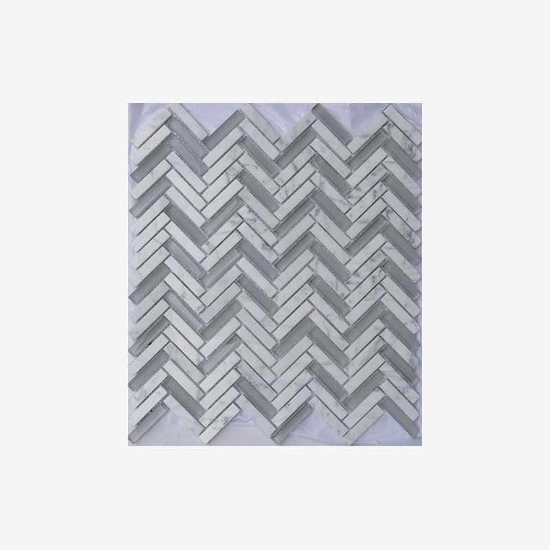 Glass And Stone Sticks Mosaic Herringbone Mounting  - Arvex 