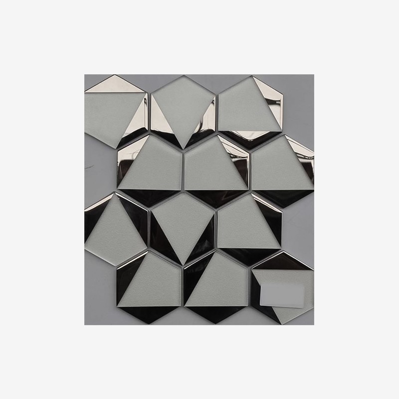Glass Hexagon Mosaic With Mirror Frame Arvex