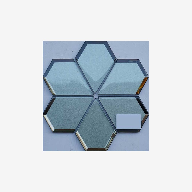 Glass Pentagon Mosaic With Mirror Frame  - Arvex 