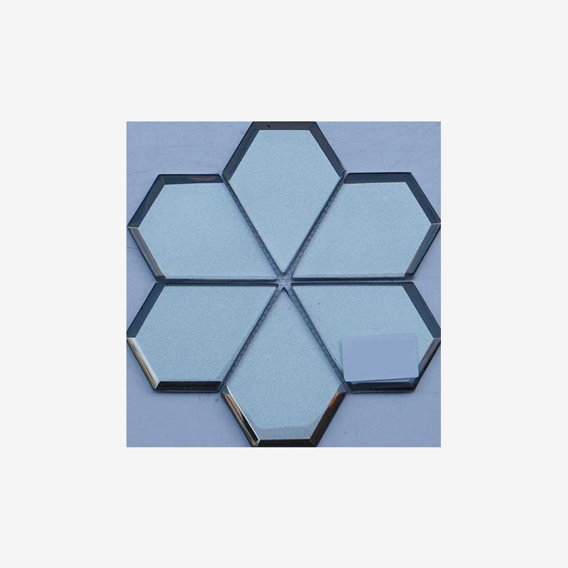 Glass Pentagon Mosaic With Mirror Frame  - Arvex 