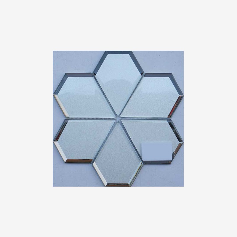 Glass Pentagon Mosaic With Mirror Frame  - Arvex 