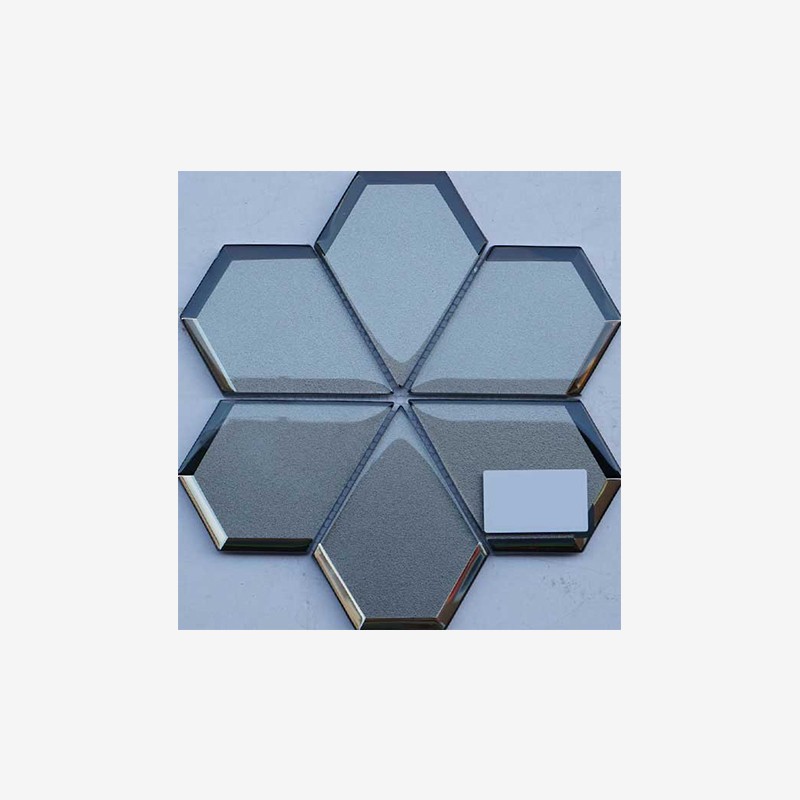 Glass Pentagon Mosaic With Mirror Frame  - Arvex 