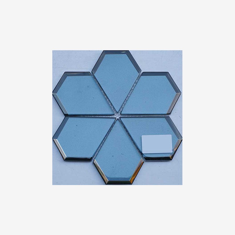 Glass Pentagon Mosaic With Mirror Frame  - Arvex 