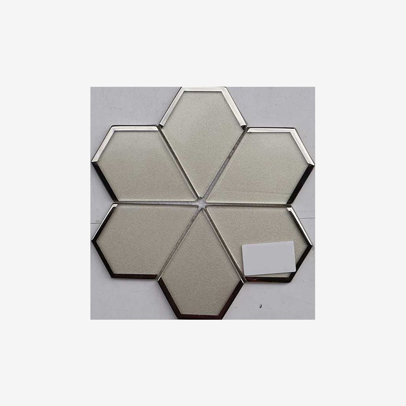 Glass Pentagon Mosaic With Mirror Frame  - Arvex 