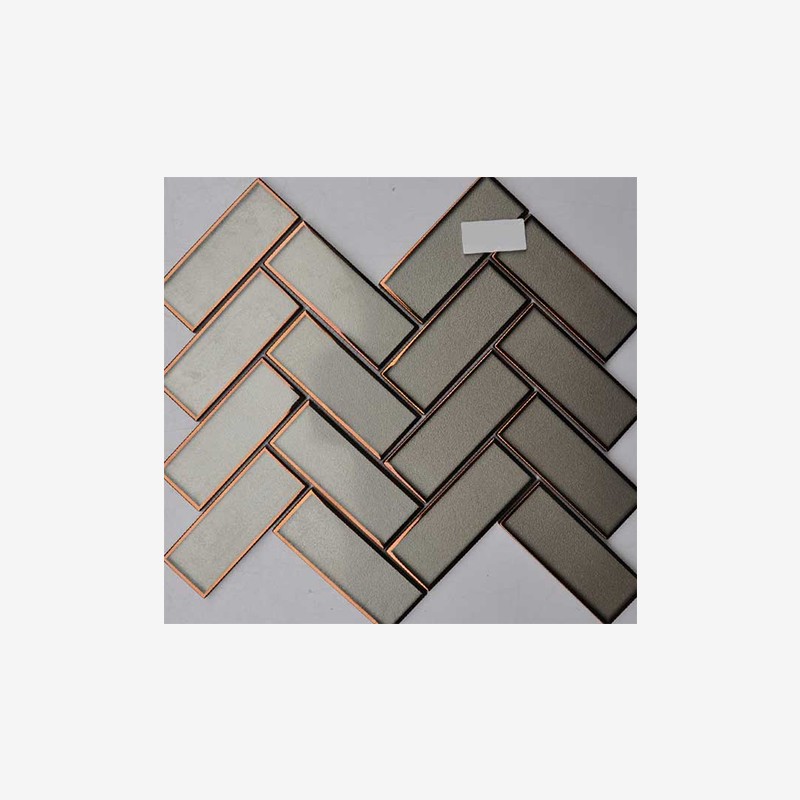 Glass Tiles With Mirror Frame Herringbone Mounting Arvex