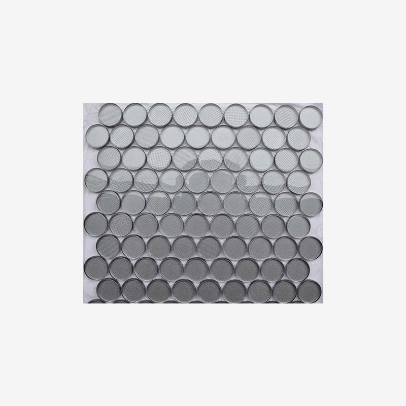 Metallic Glass Penny Round Mosaic Arvex