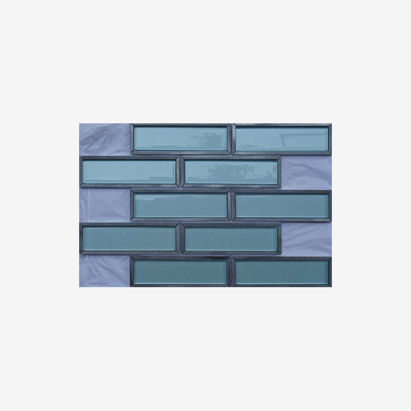 Metallic Glass Tiles With Aluminium Frame Stacked Mounting Arvex