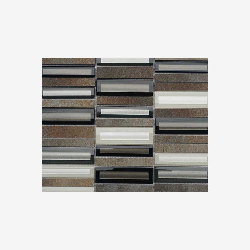 Stacked Mounted Beveled Glass And Stone Sticks Arvex