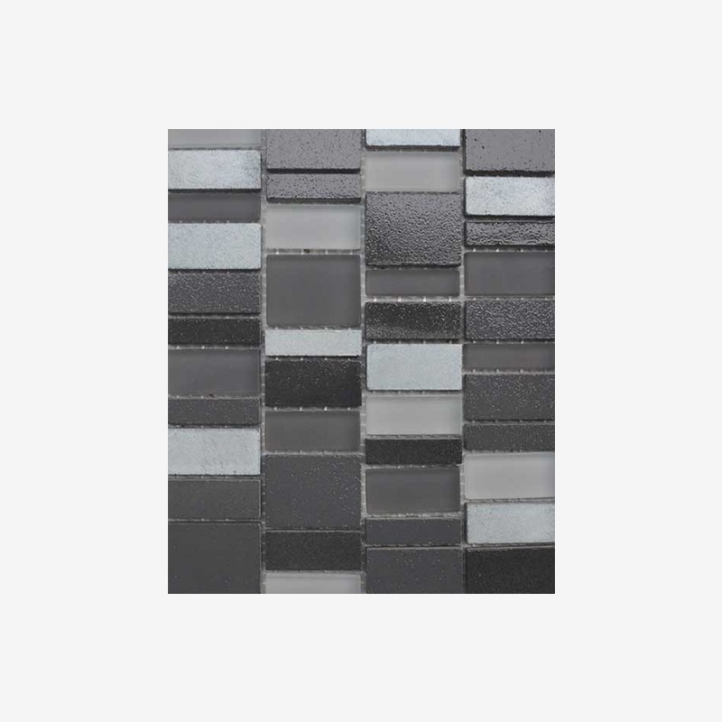 Glazed Basalt And Glass Multisize Bricks Mosaic Arvex