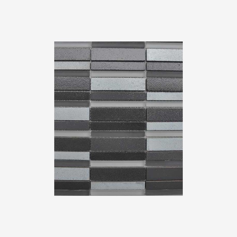 Glazed Basalt And Glass Multisize Sticks Mosaic Arvex