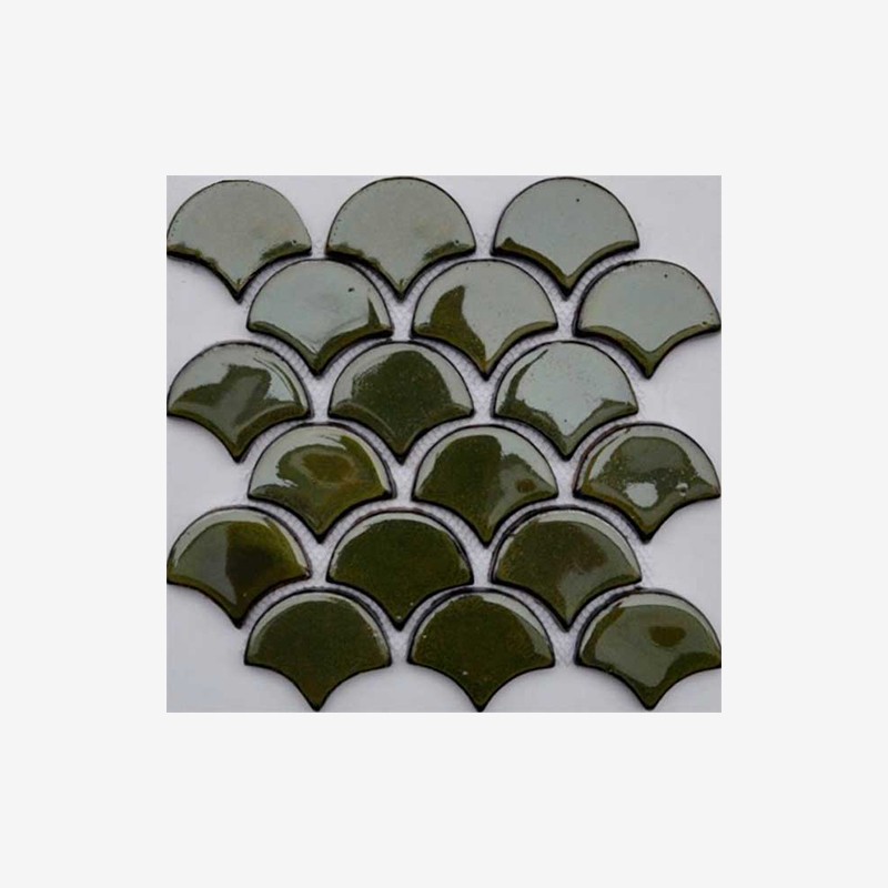 Glazed Terracotta Fan Shape Mosaic Arvex
