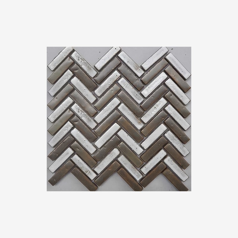 Glazed Terracotta Herringbone Mosaic Arvex
