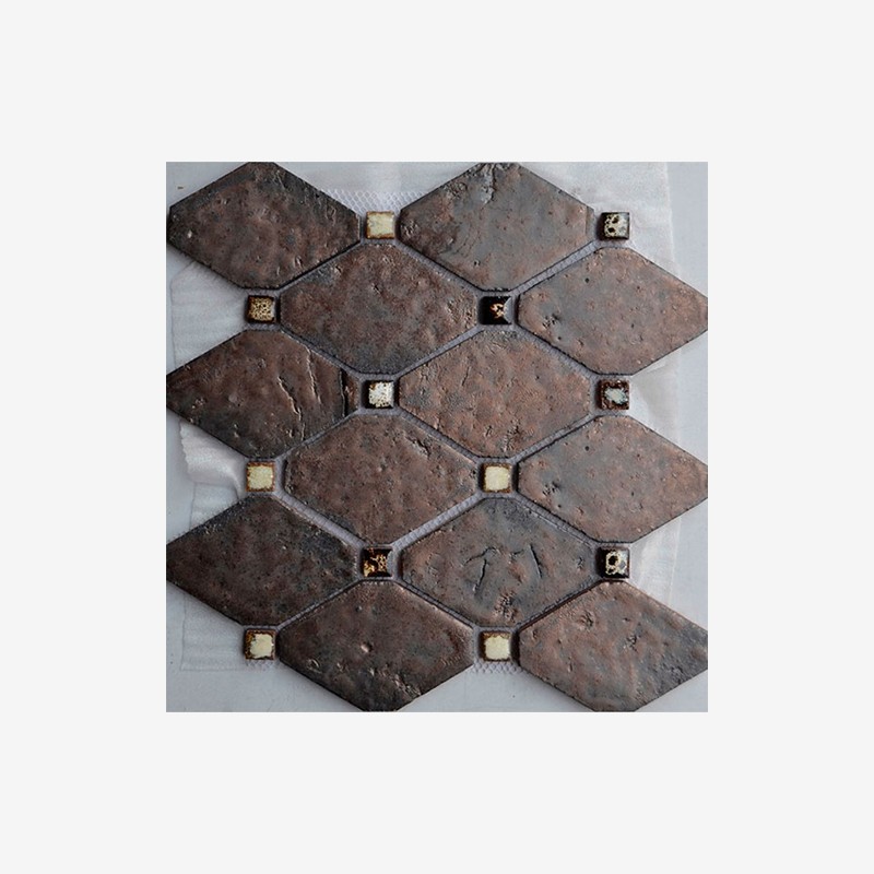Glazed Terracotta Squeezed Hexagon Mosaic Arvex