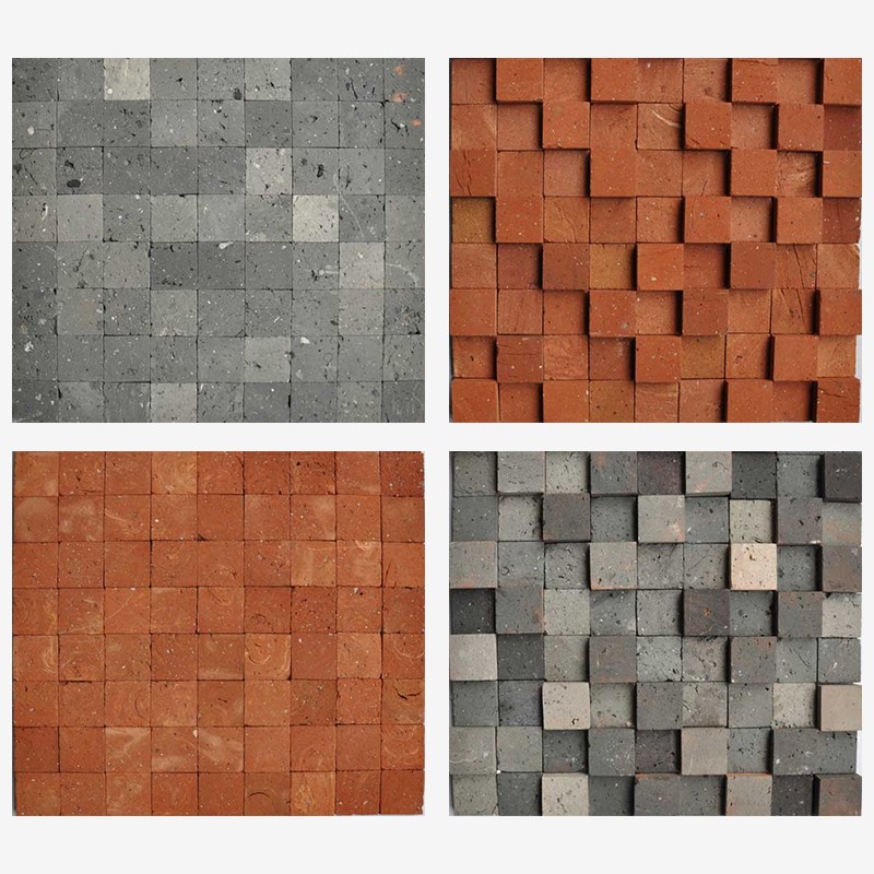 Raw Terracotta Squares Mosaic  - Arvex 