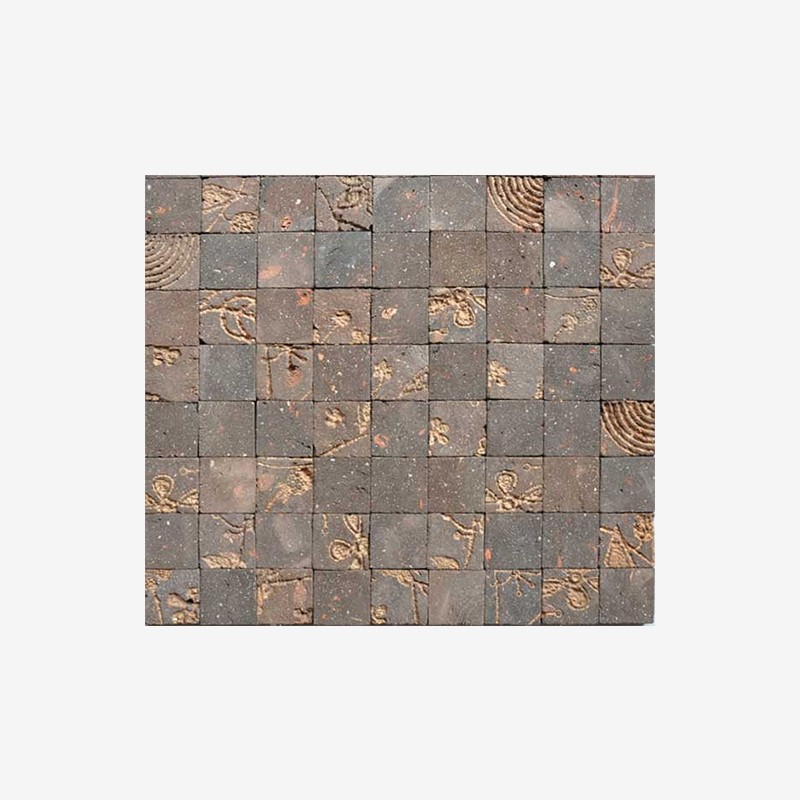 Raw Terracotta Squares Mosaic  - Arvex 